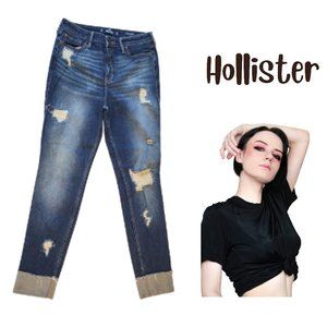 HOLLISTER High Rise Super Skinny Distressed Denim Jeans - Women's 7 R Junior's